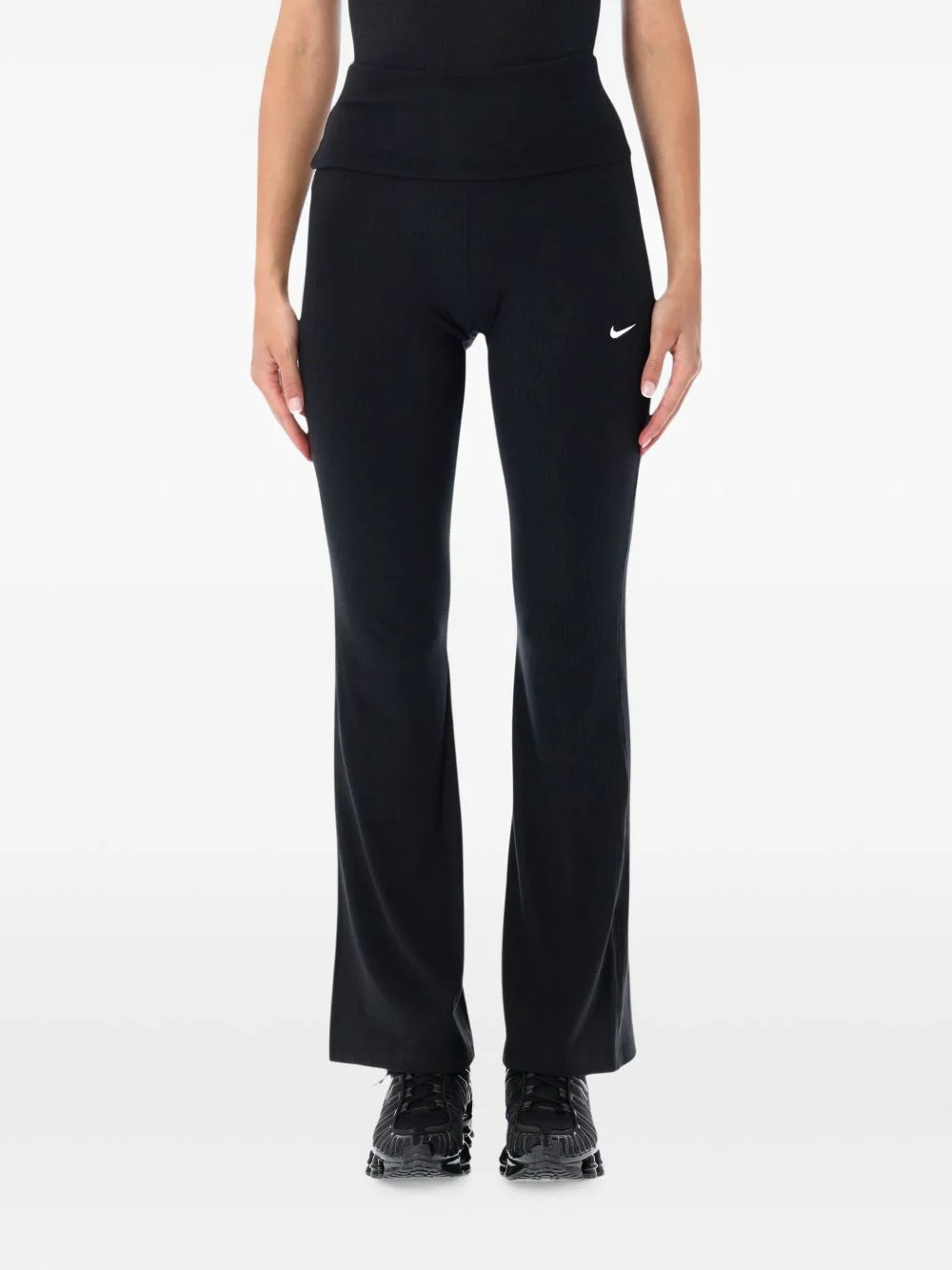 ribbed logo-print trousers - 1