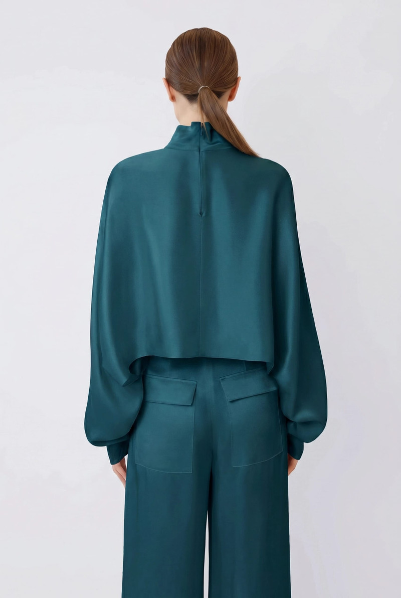 LAPOINTE Satin Caftan Top outlook