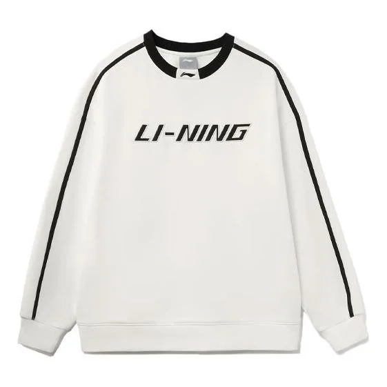 Li-Ning Striped Graphic Sweatshirt 'Creamy White Black' AWDT581-7 - 1