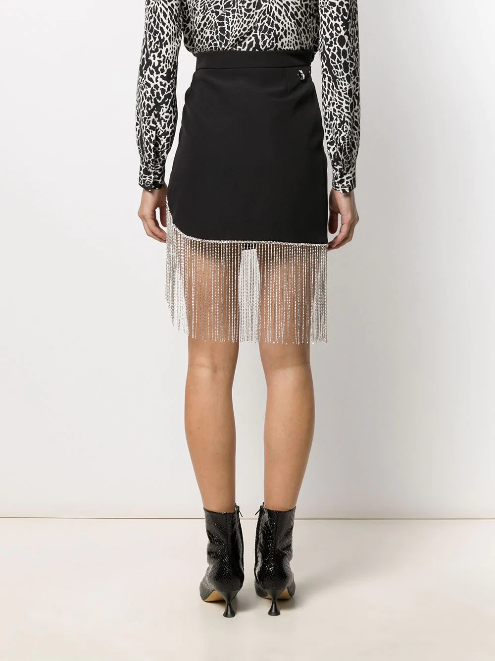 fringed fitted skirt - 4