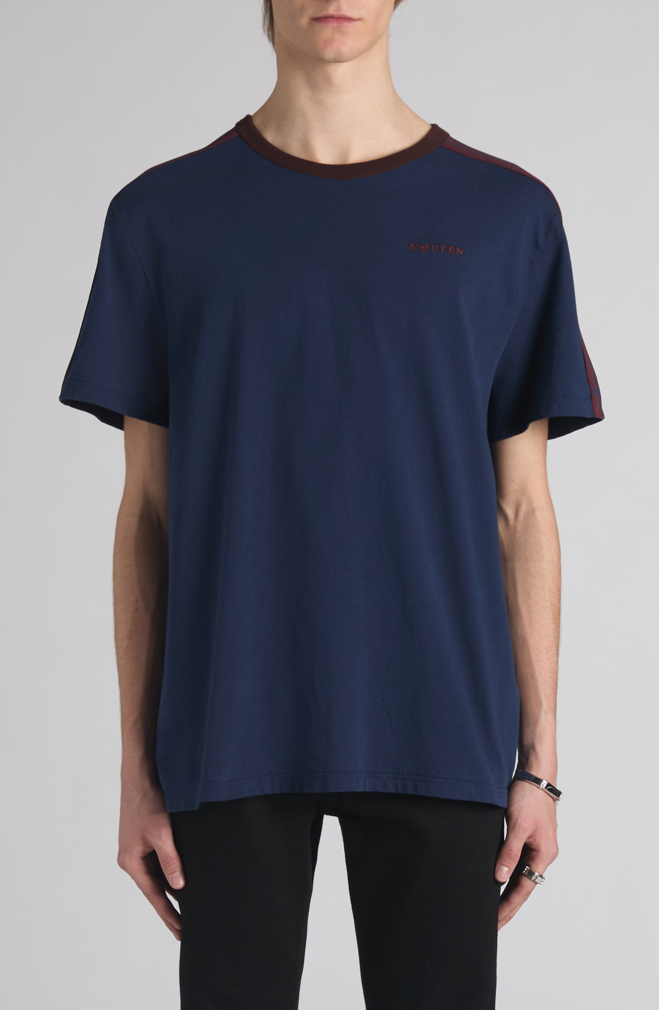 McQueen Criminal Stripe T-Shirt in Navy at Nordstrom - 1