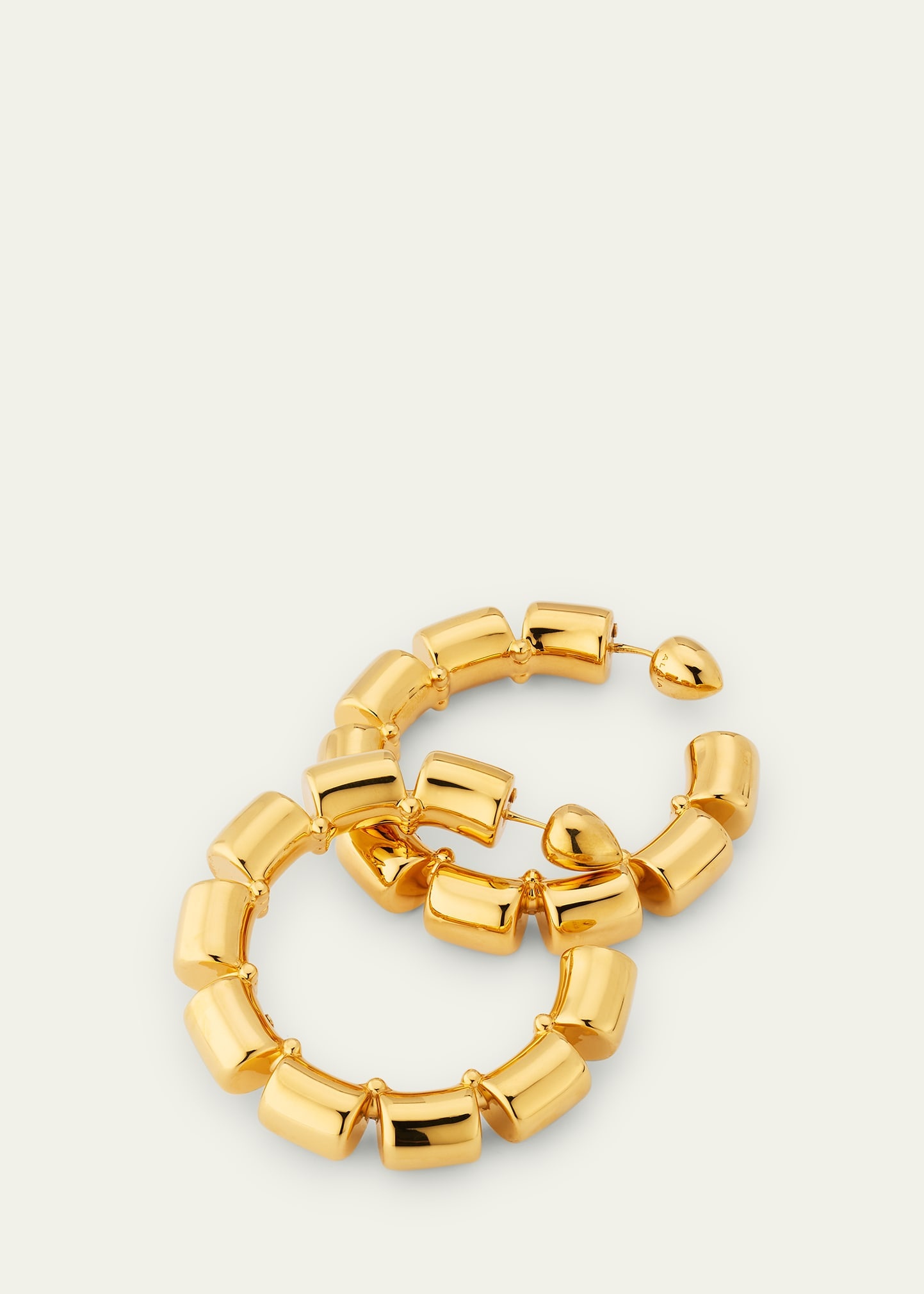Goldtone Coil Hoop Earrings - 3