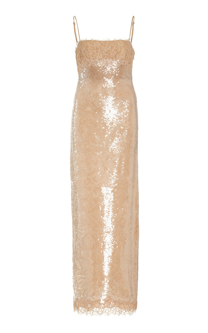 Valentina Sequined Midi Dress neutral 1