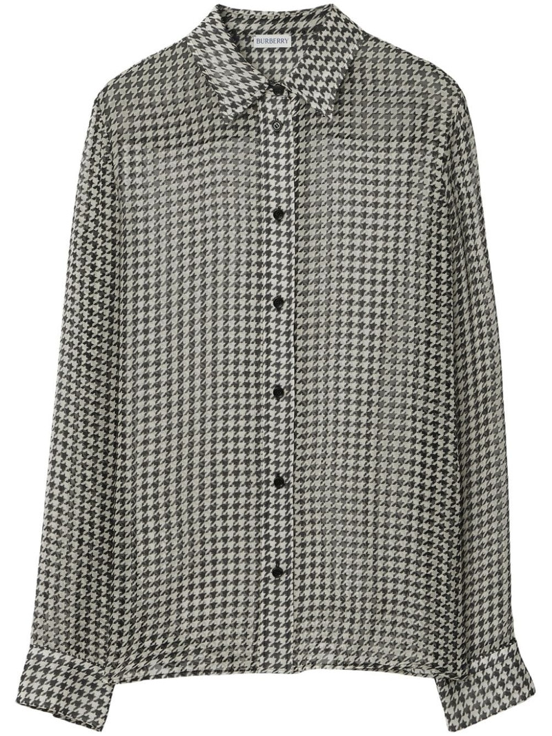 houndstooth-print silk shirt 1