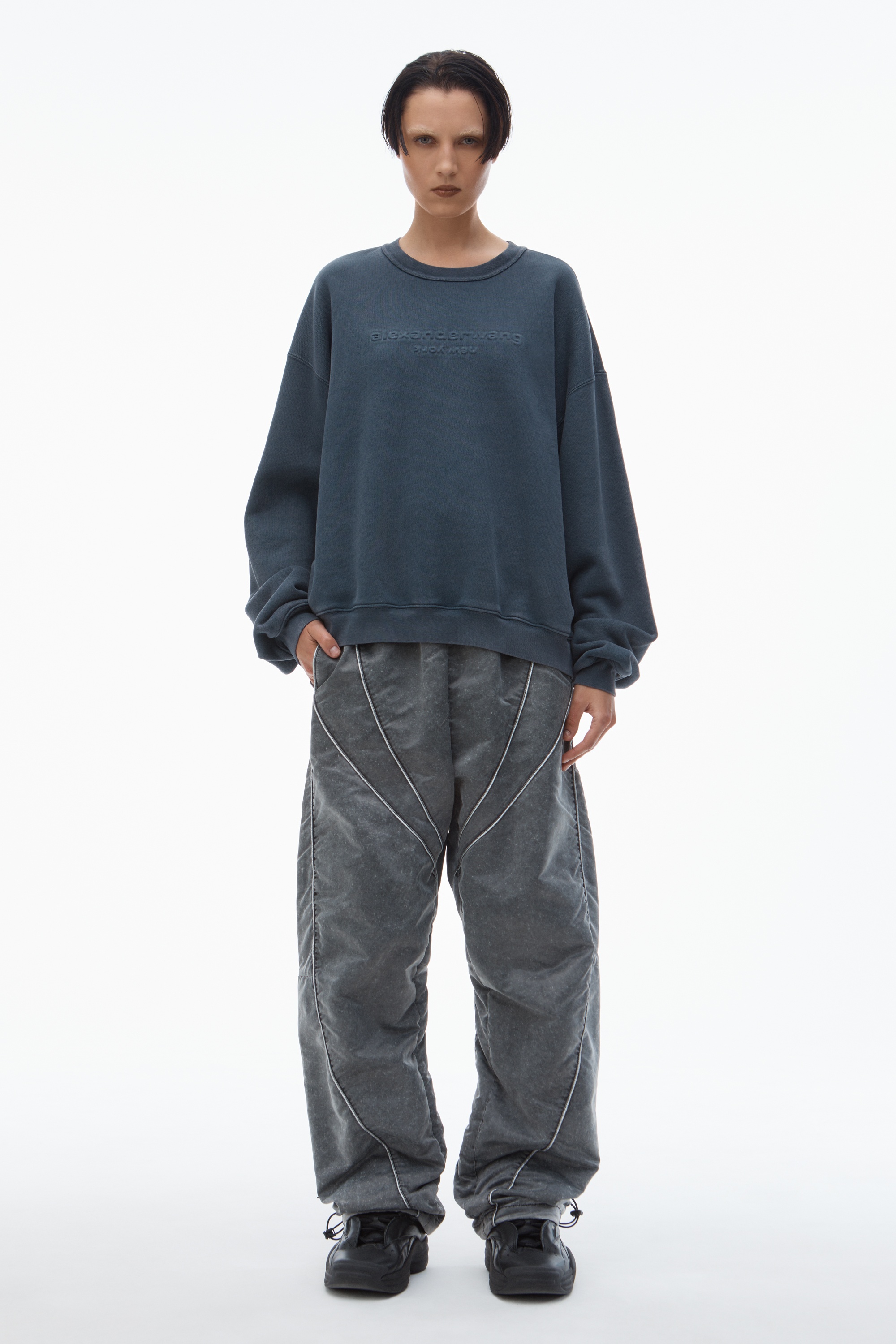 logo-embossed sweatshirt in cotton - 6
