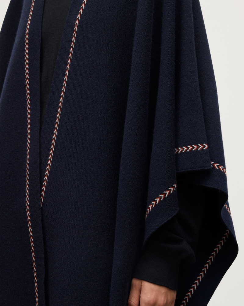 Hawk Dark Navy Cashmere Poncho 5