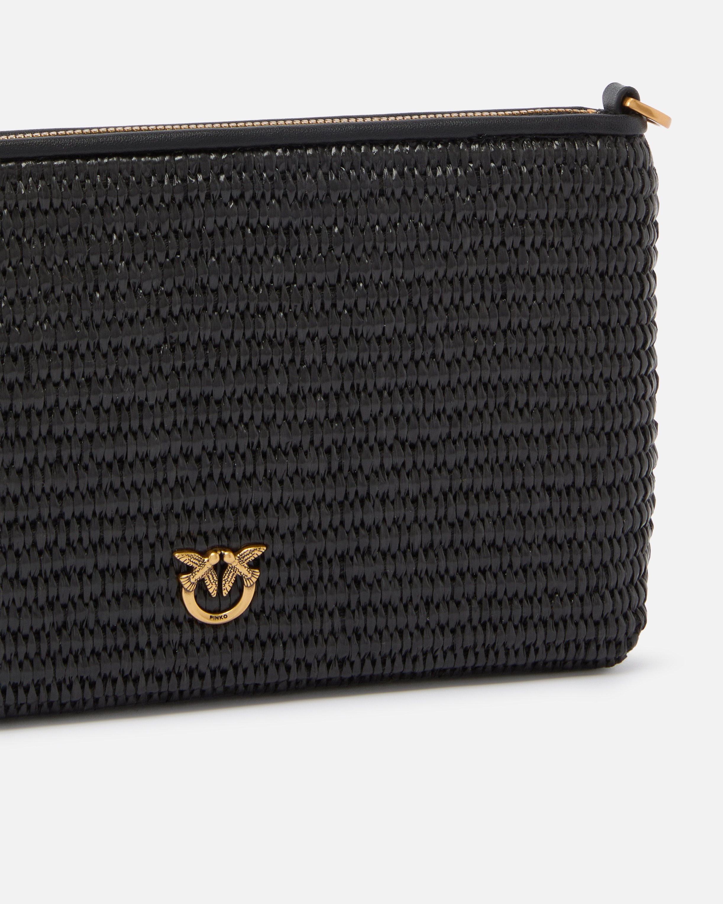 SMALL FLAT BAG IN CROCHETED RAFFIA WITH REMOVABLE SHOULDER STRAP - 3