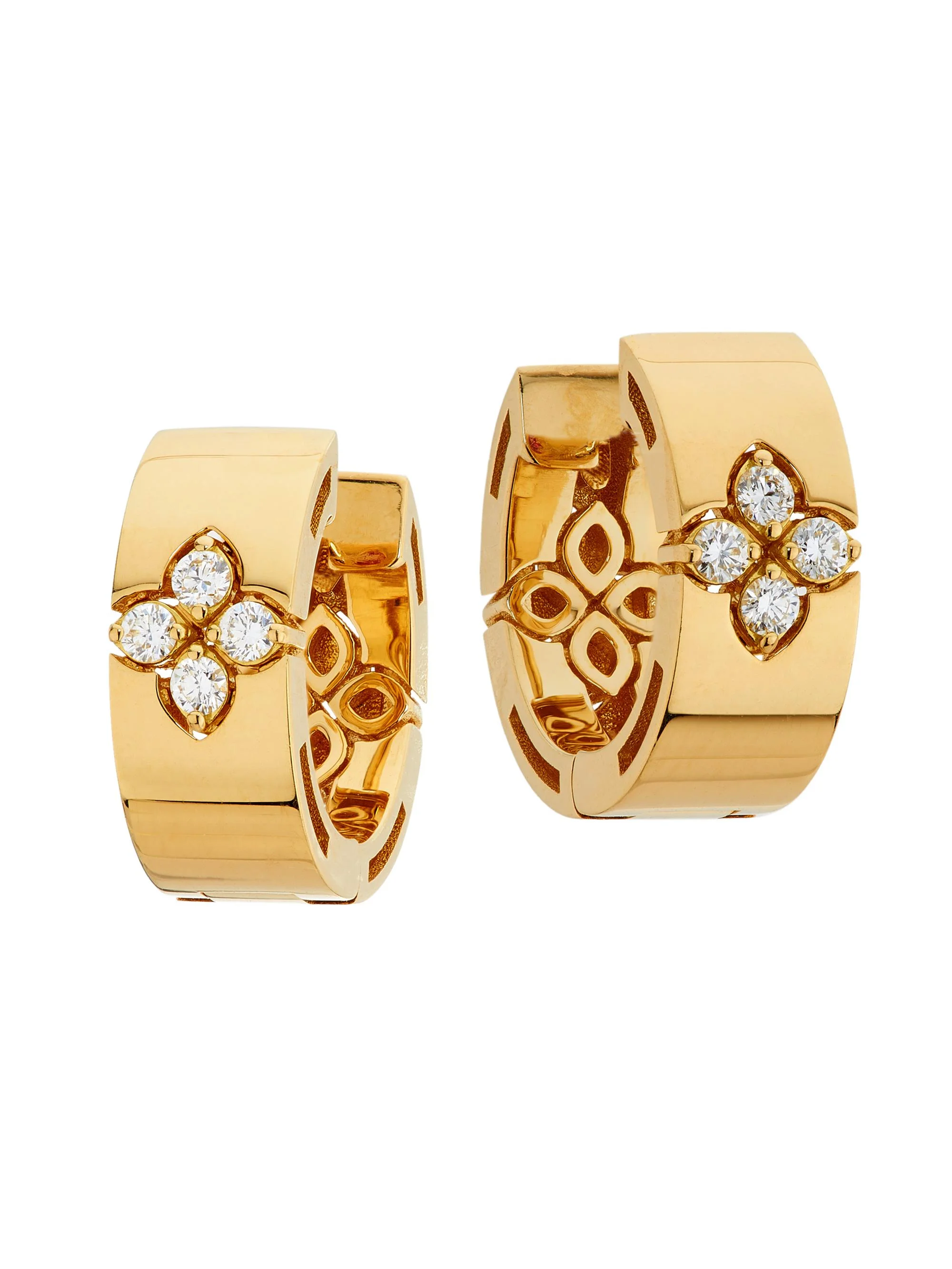 Women's Love In Verona 18K Yellow Gold & 0.16 TCW Diamond Hoop Earrings - Yellow Gold - 1