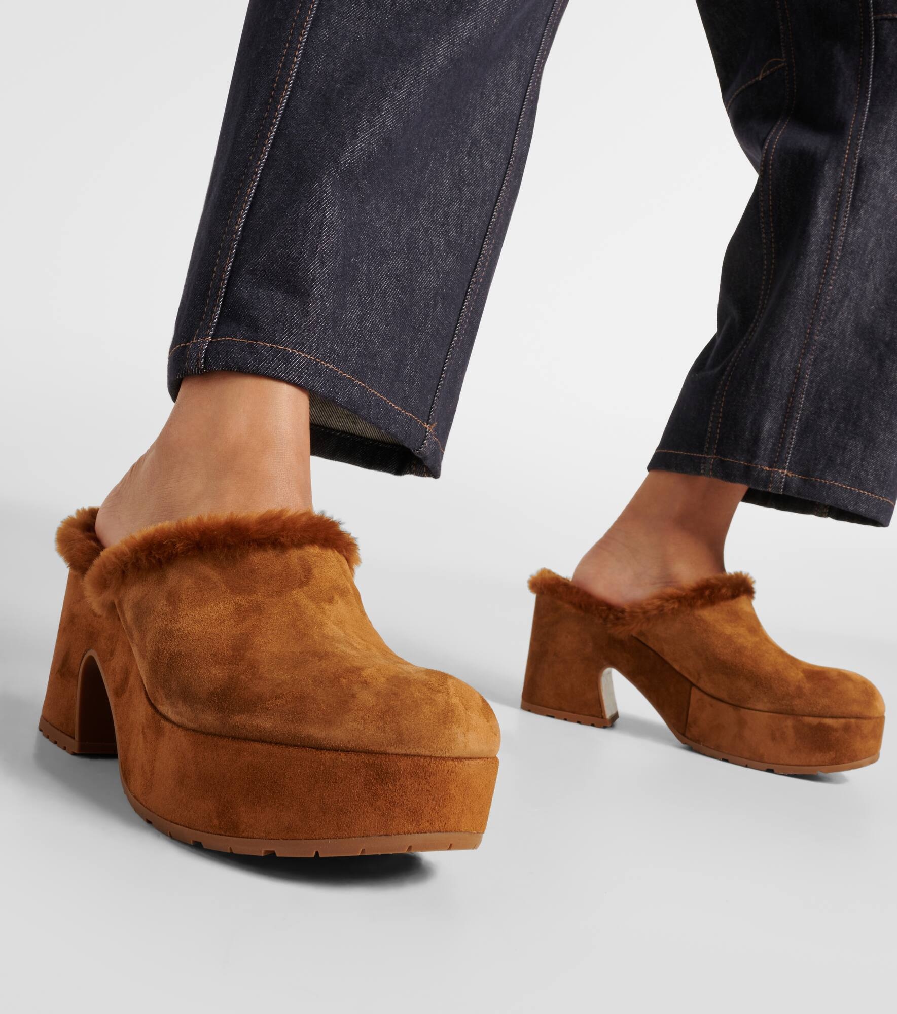 Lyss 55 suede platform clogs - 7