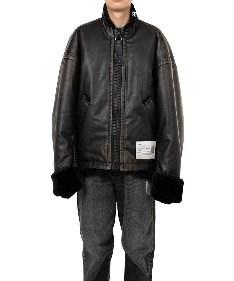 Coated Big Zip Boa Jacket 3