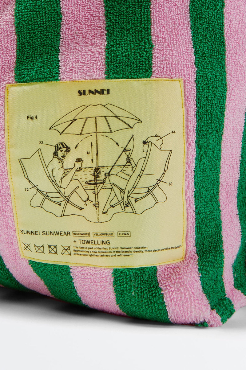 ORANGE & WHITE STRIPED COTTON BAG 3