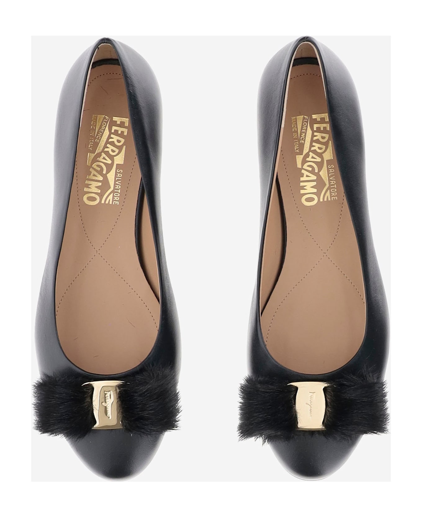 Leather Bow Ballet Flats - 2