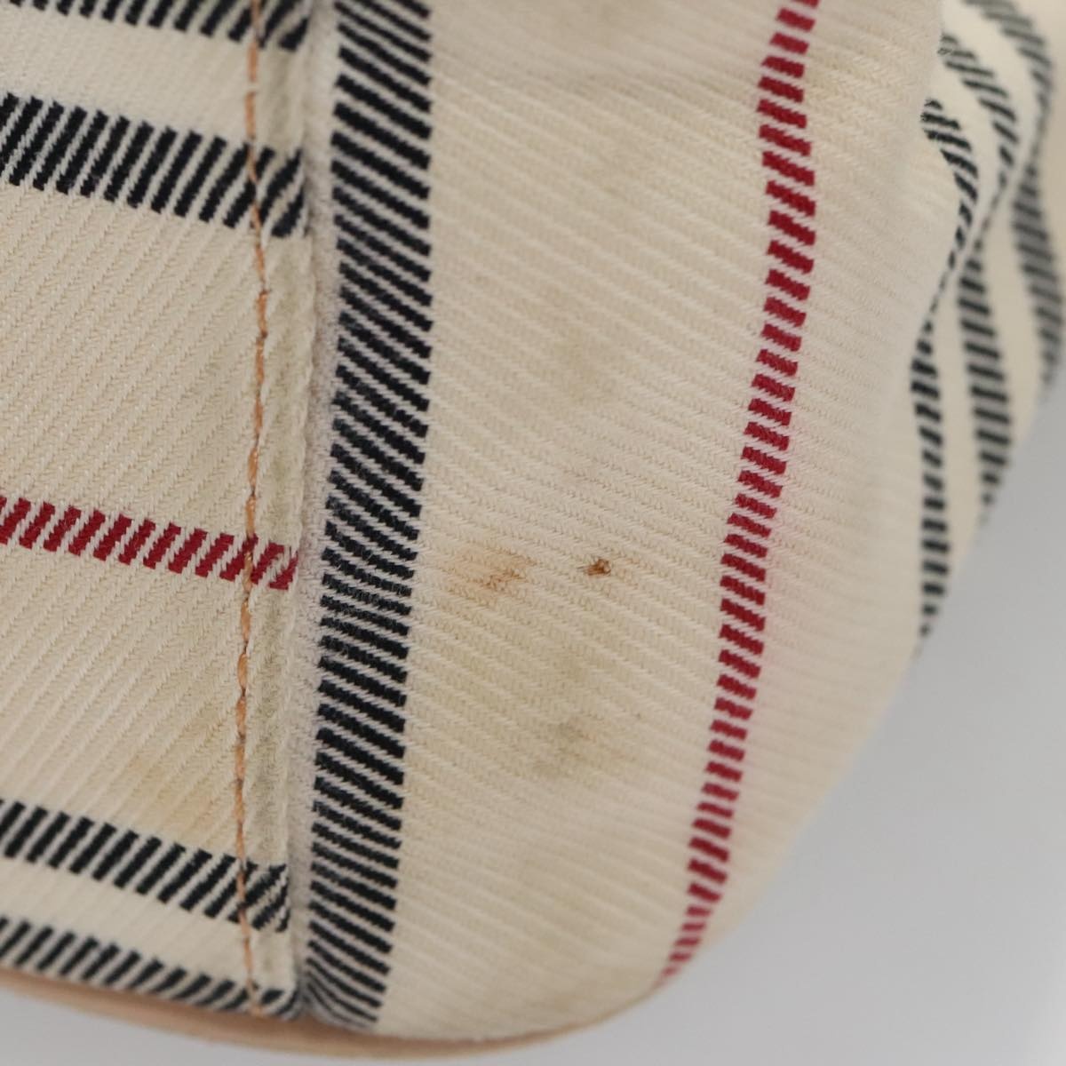 Burberry Shoulder Bag Canvas Leather Beige Cream Silver - 10