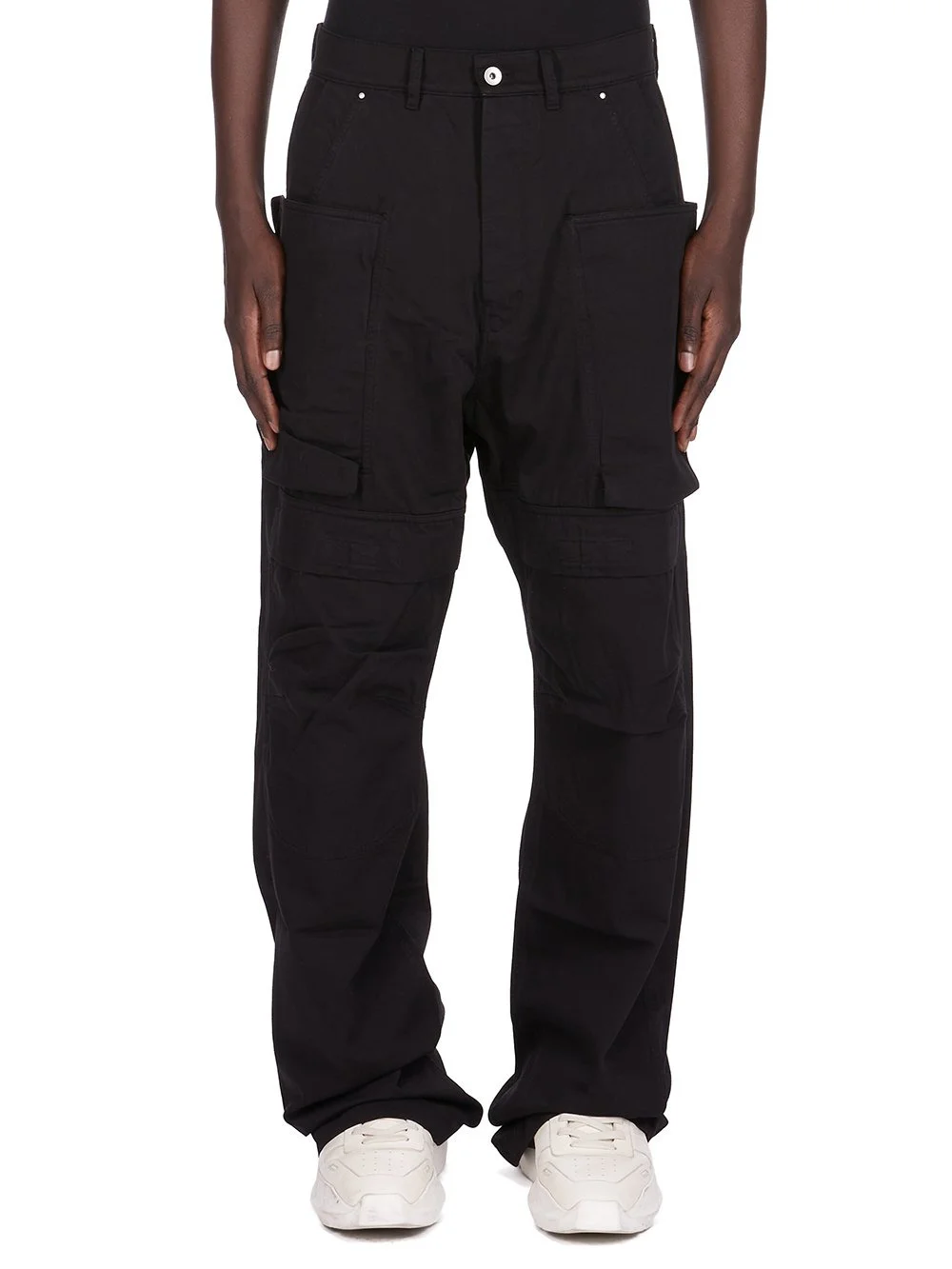 Stefan Wide-Leg Cotton-Twill Cargo Trousers Black - 1