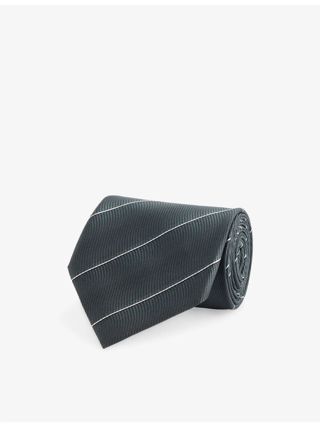 Horizontal Stripe Silk Tie - 1