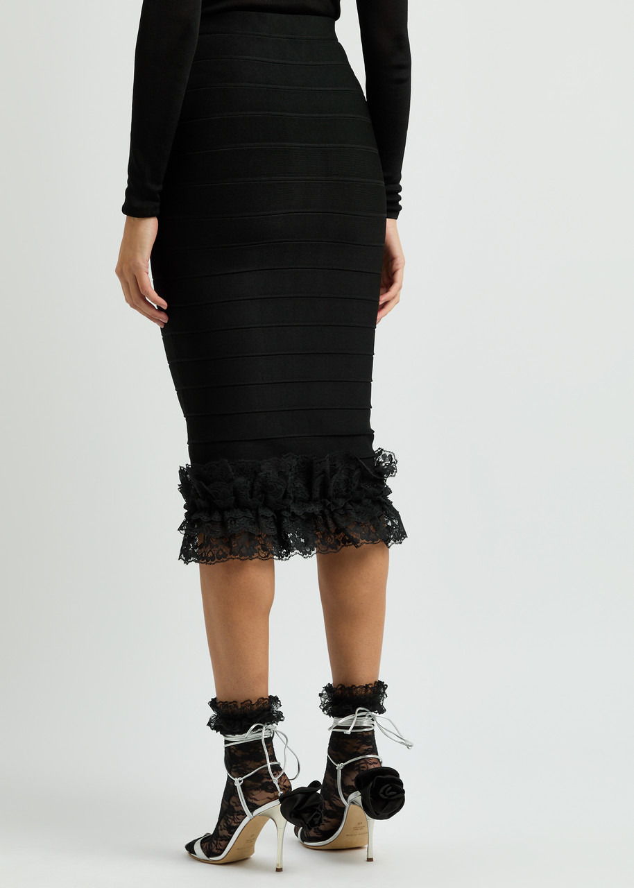 Self-portrait X Christopher Kane Lace-trimmed Midi Skirt - 3