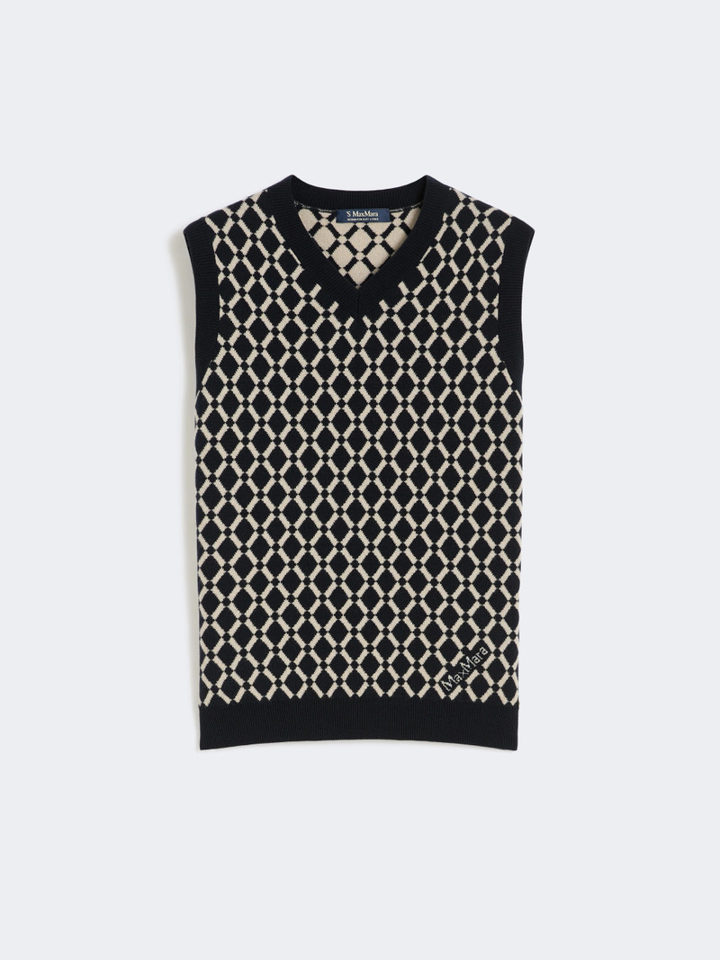 FAVORE Jacquard wool gilet - ULTRAMARINE 1
