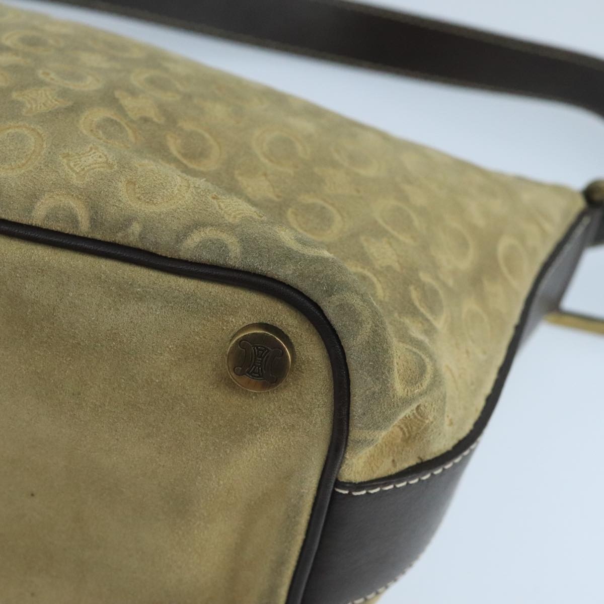 CELINE C Macadam Canvas Shoulder Bag Beige - 9
