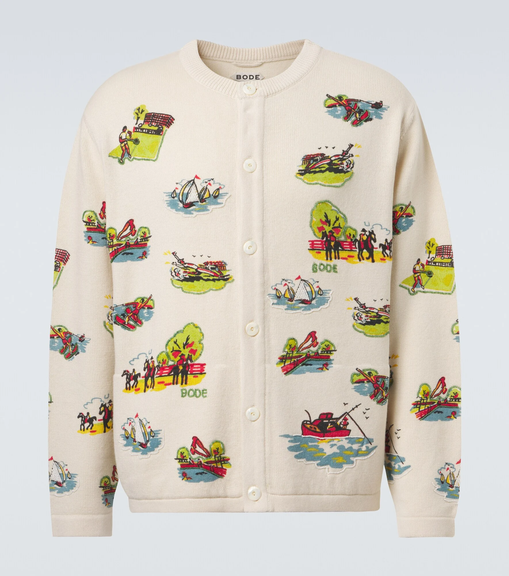 Beaded Camp wool and cotton cardigan - 1