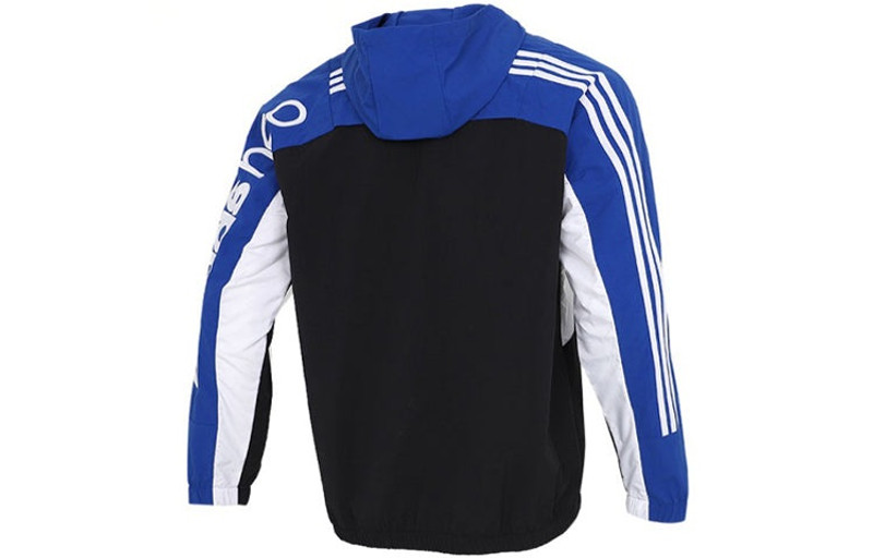 adidas adidas neo M Cs Cb Wb Logo Embroidered Splicing Contrasting Colors Hooded Jacket Blue GP5687 outlook