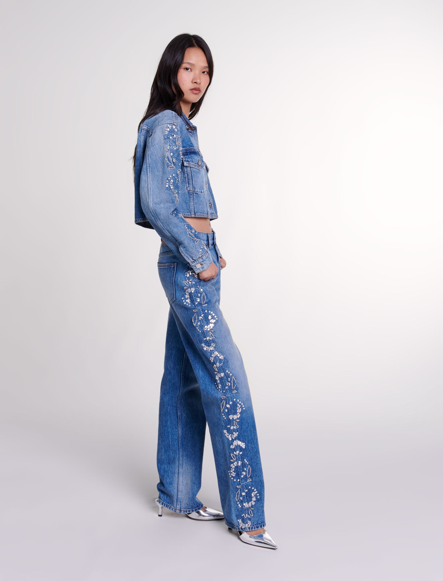 Embroidered jeans - 10