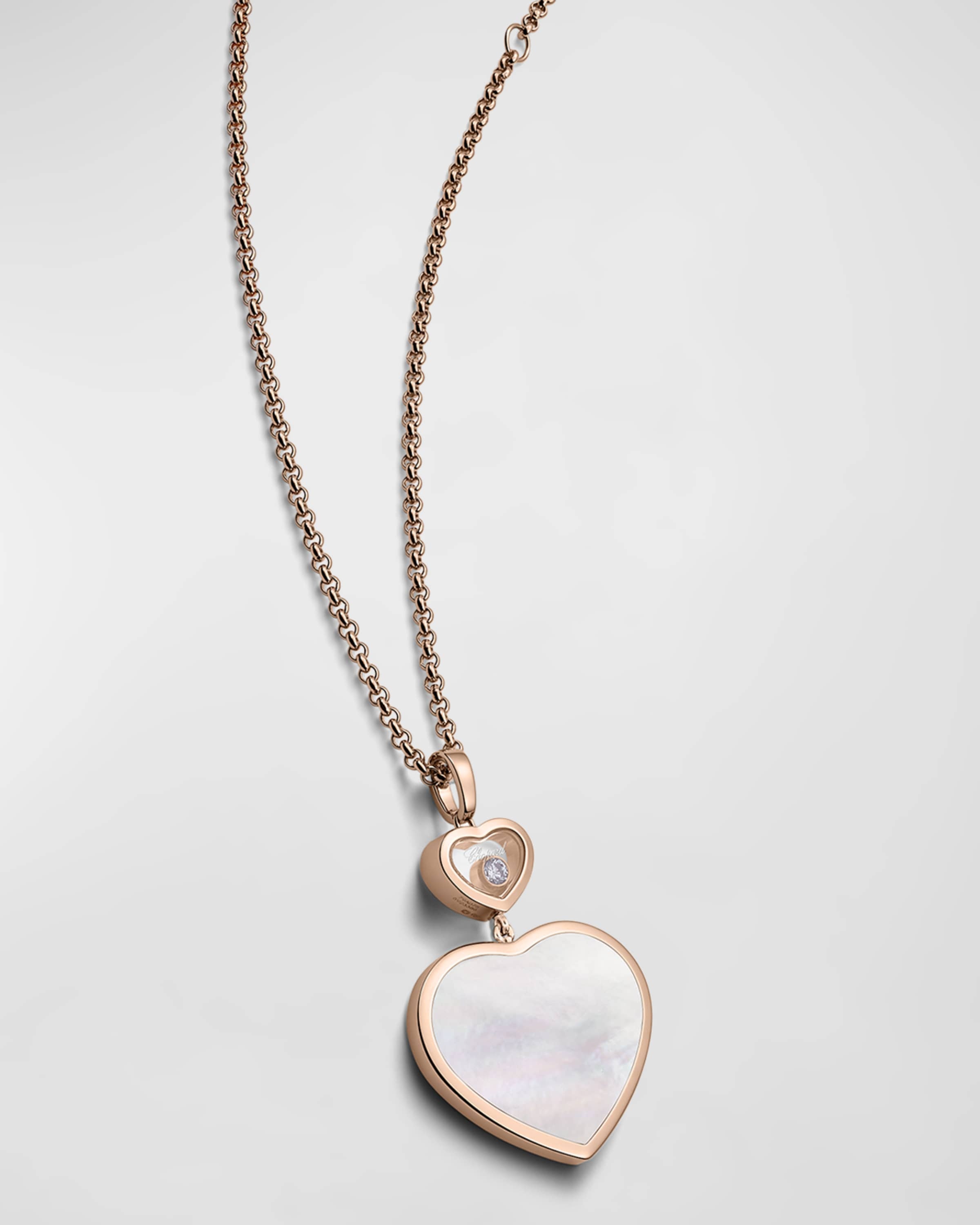 Happy Hearts 18K Rose Gold & Mother-of-Pearl Necklace with Diamond - 3