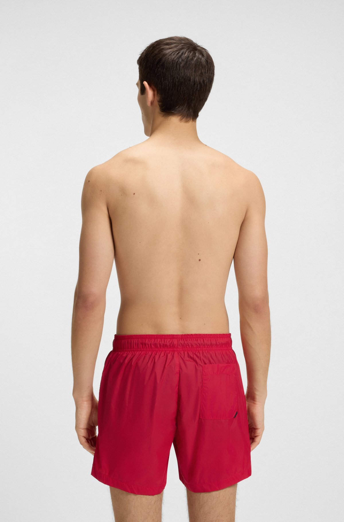 FULLY LINED SWIM SHORTS WITH CONTRAST LOGO - 4