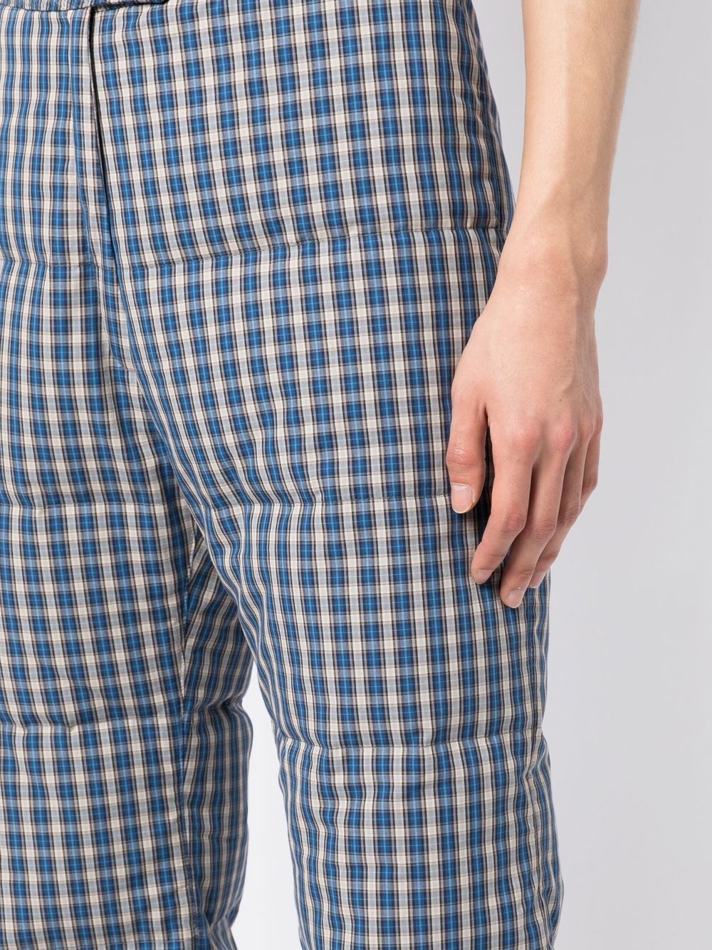 wide-leg checked trousers - 5