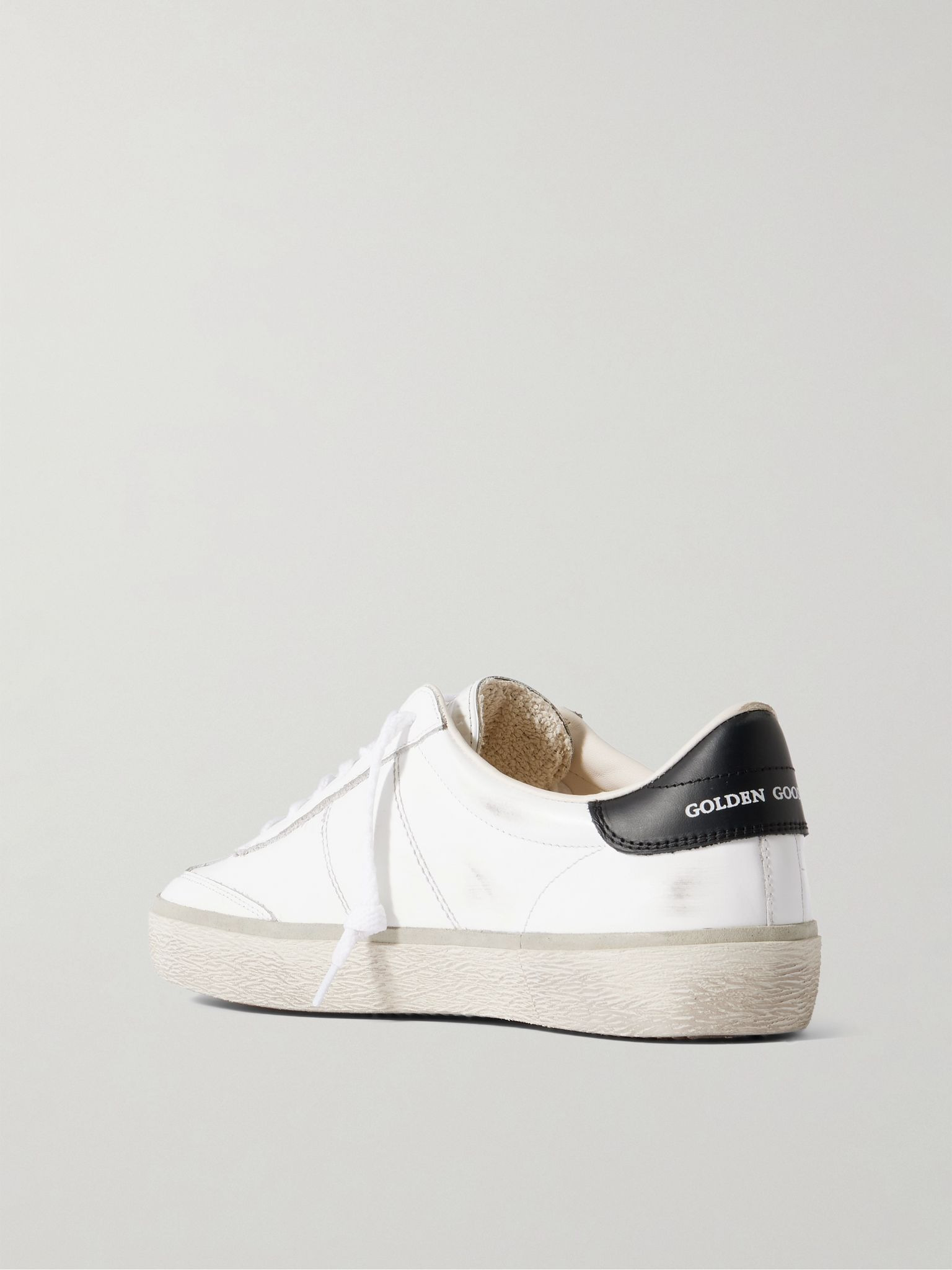Soul-Star Distressed Leather Sneakers White - 4