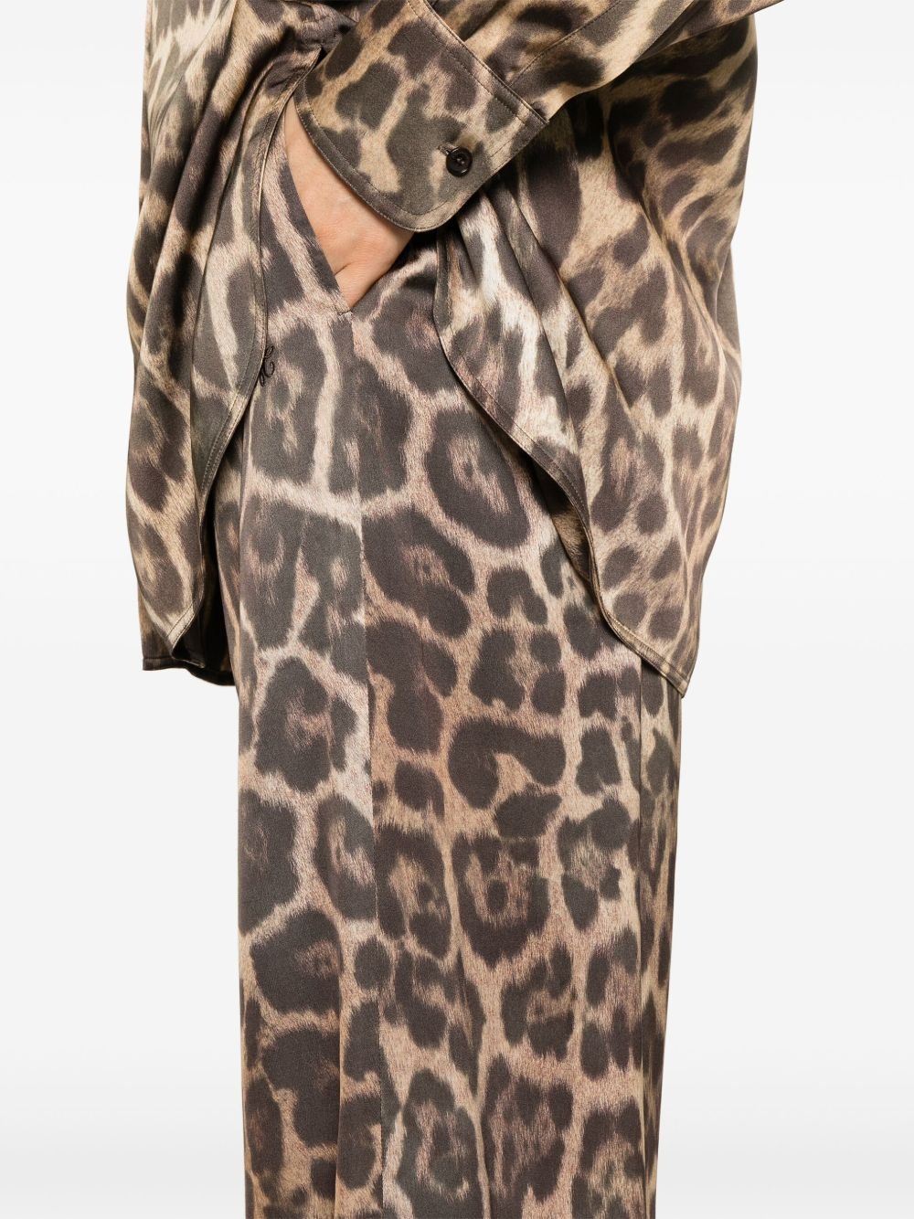 leopard-print straight-leg trousers - 5