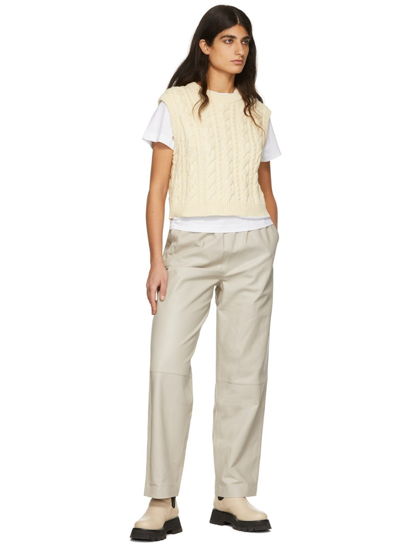 House of Dagmar Taupe Jane Leather Pants outlook