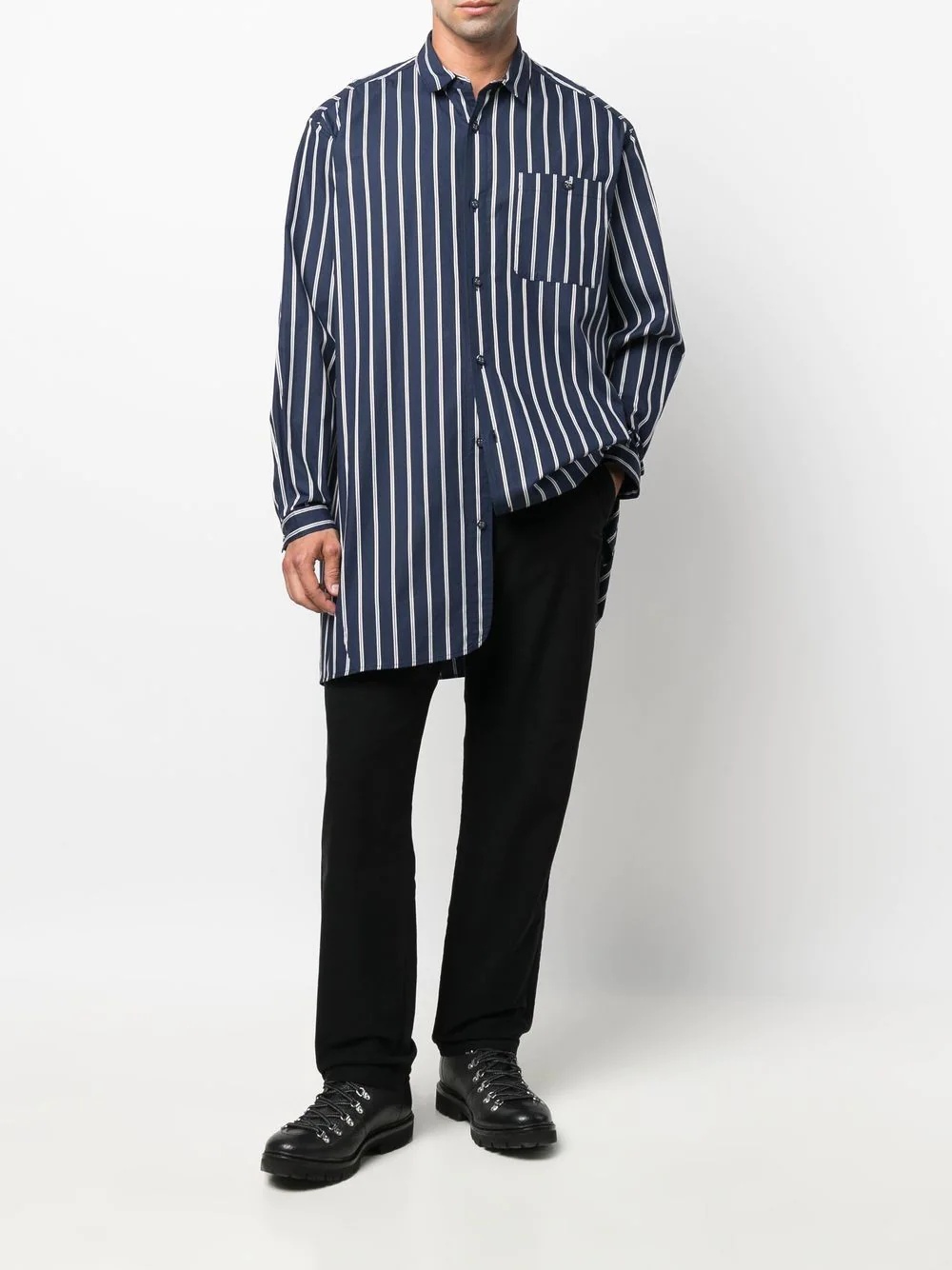 striped oversized long shirt - 2