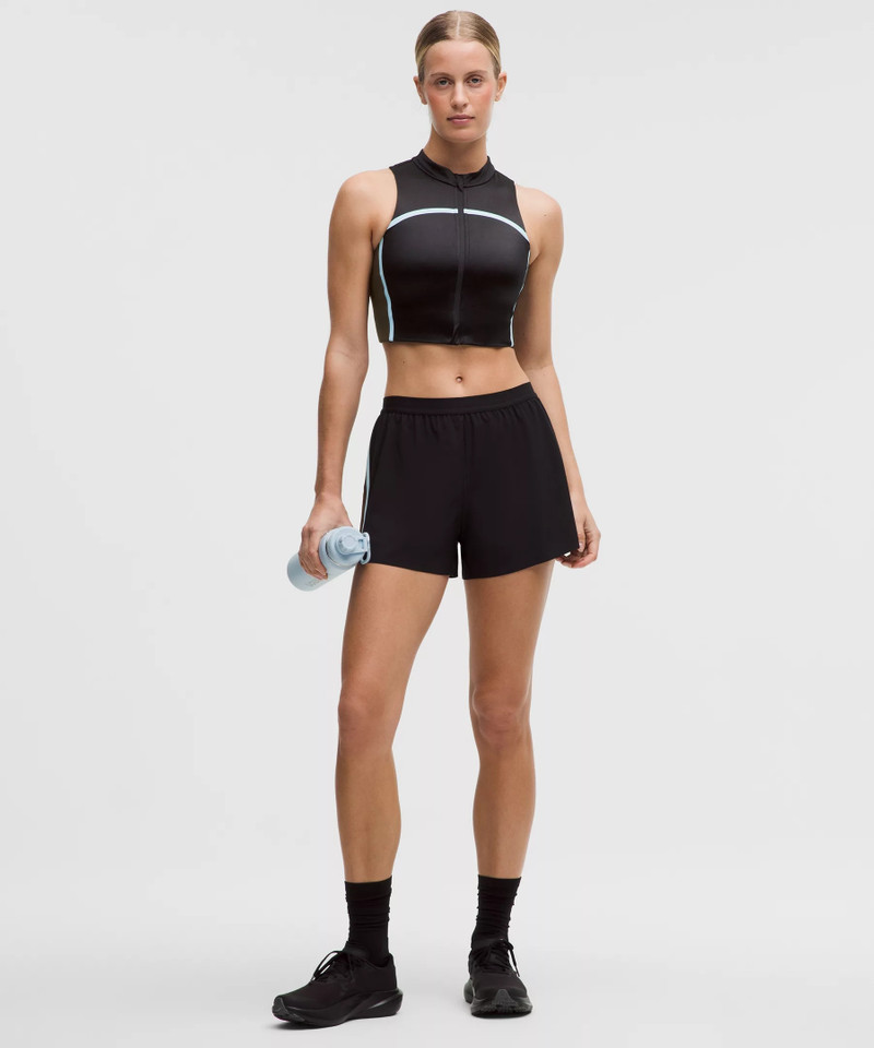 Satin Shine Full-Zip Tank Top Medium Support, B/C Cup *Stripe 3