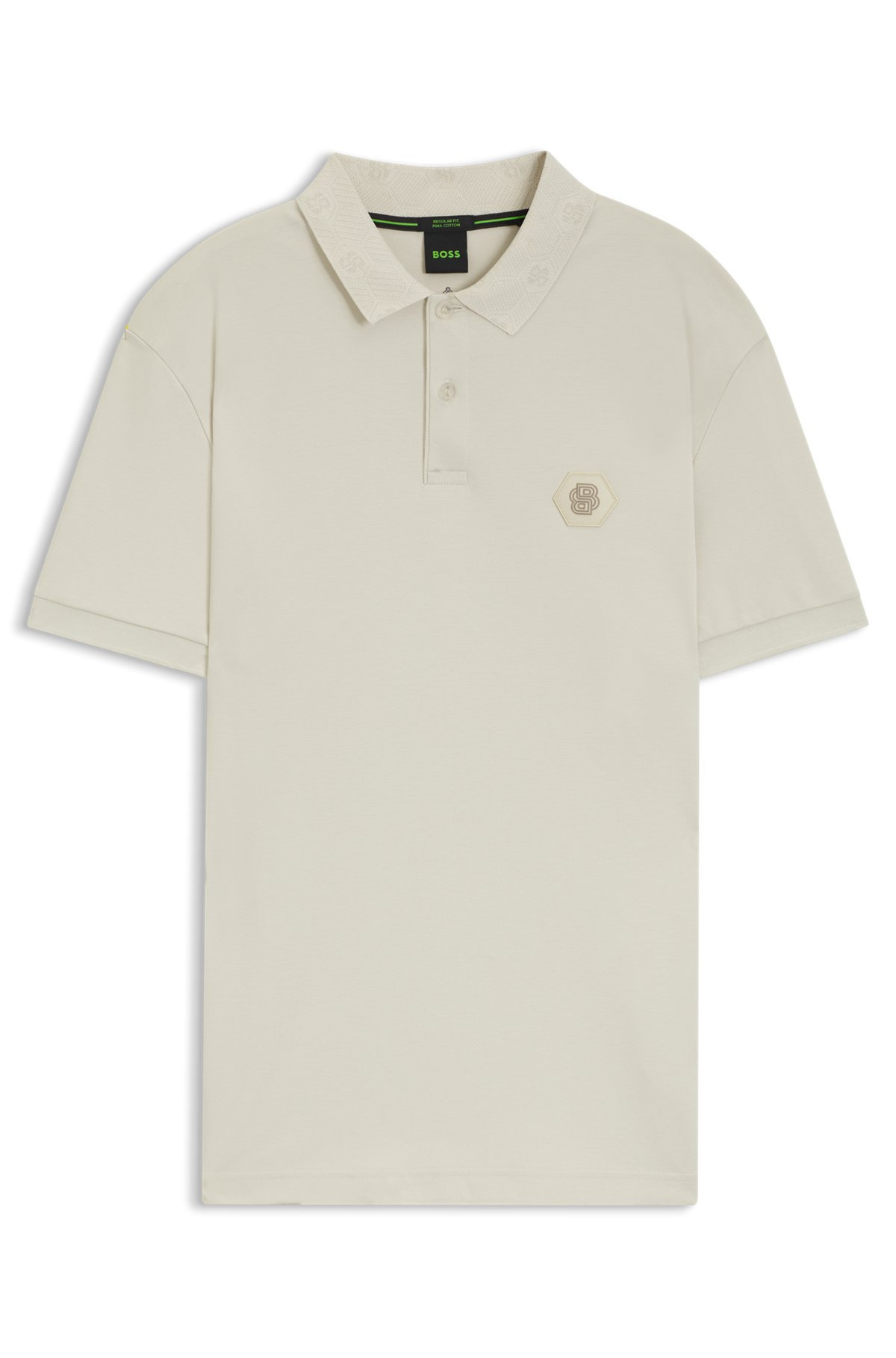 PIMA-COTTON POLO SHIRT WITH DOUBLE B MONOGRAM - 1