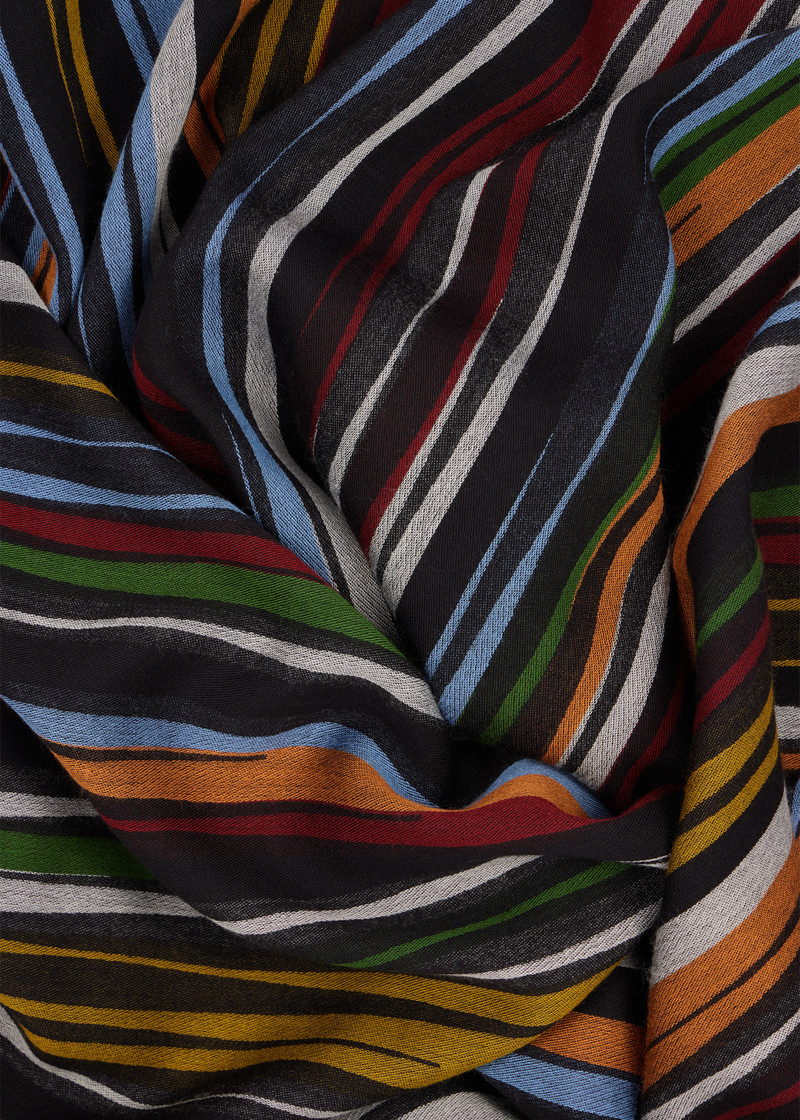 Multicolour 'Ladder Stripe' Viscose-Blend Scarf 3