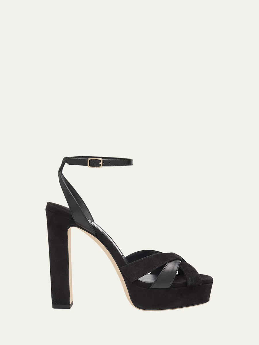 120mm Kove Mixed Leather Platform Sandals - 1