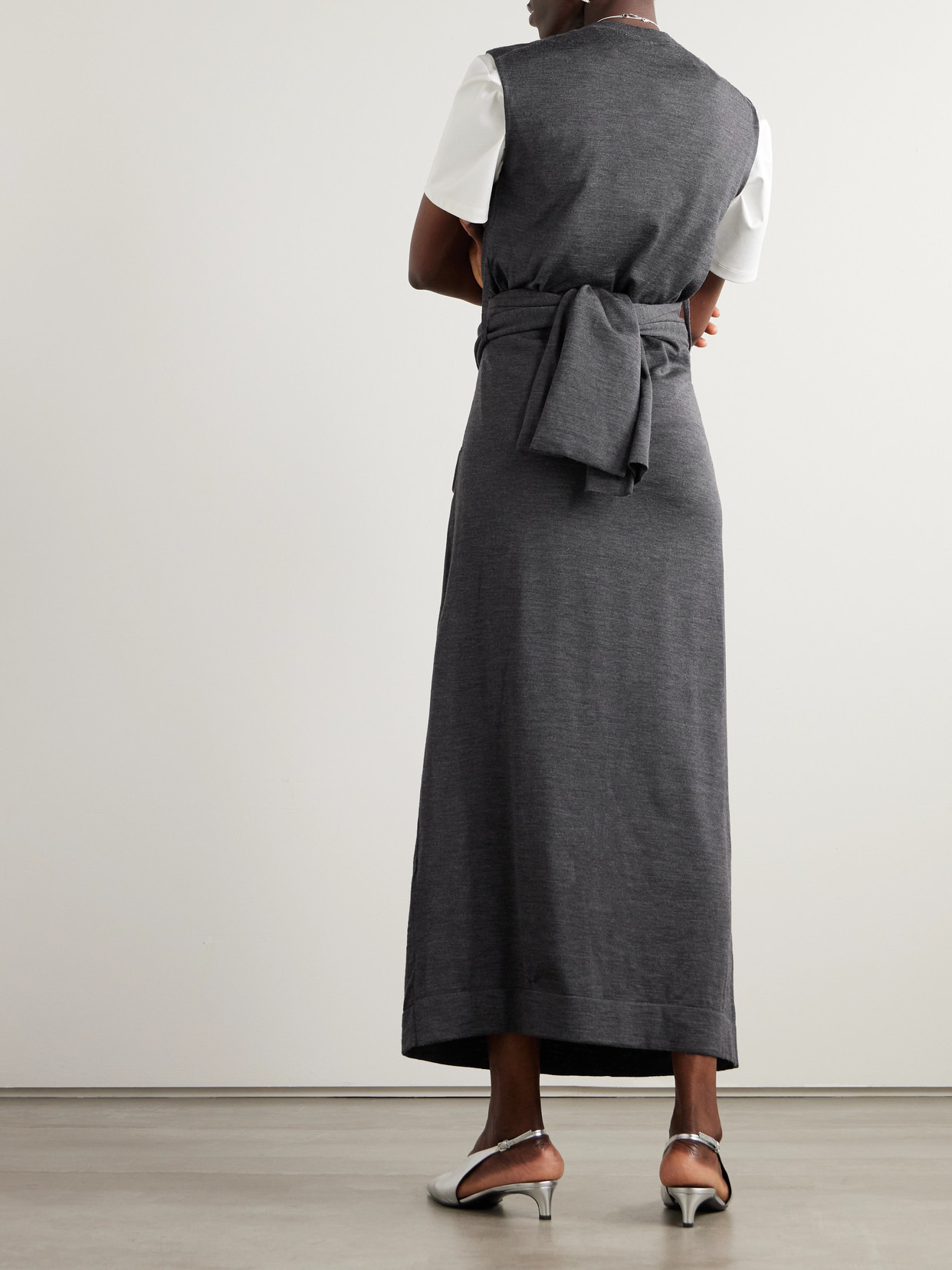 Draped Merino Wool Maxi Dress - 3