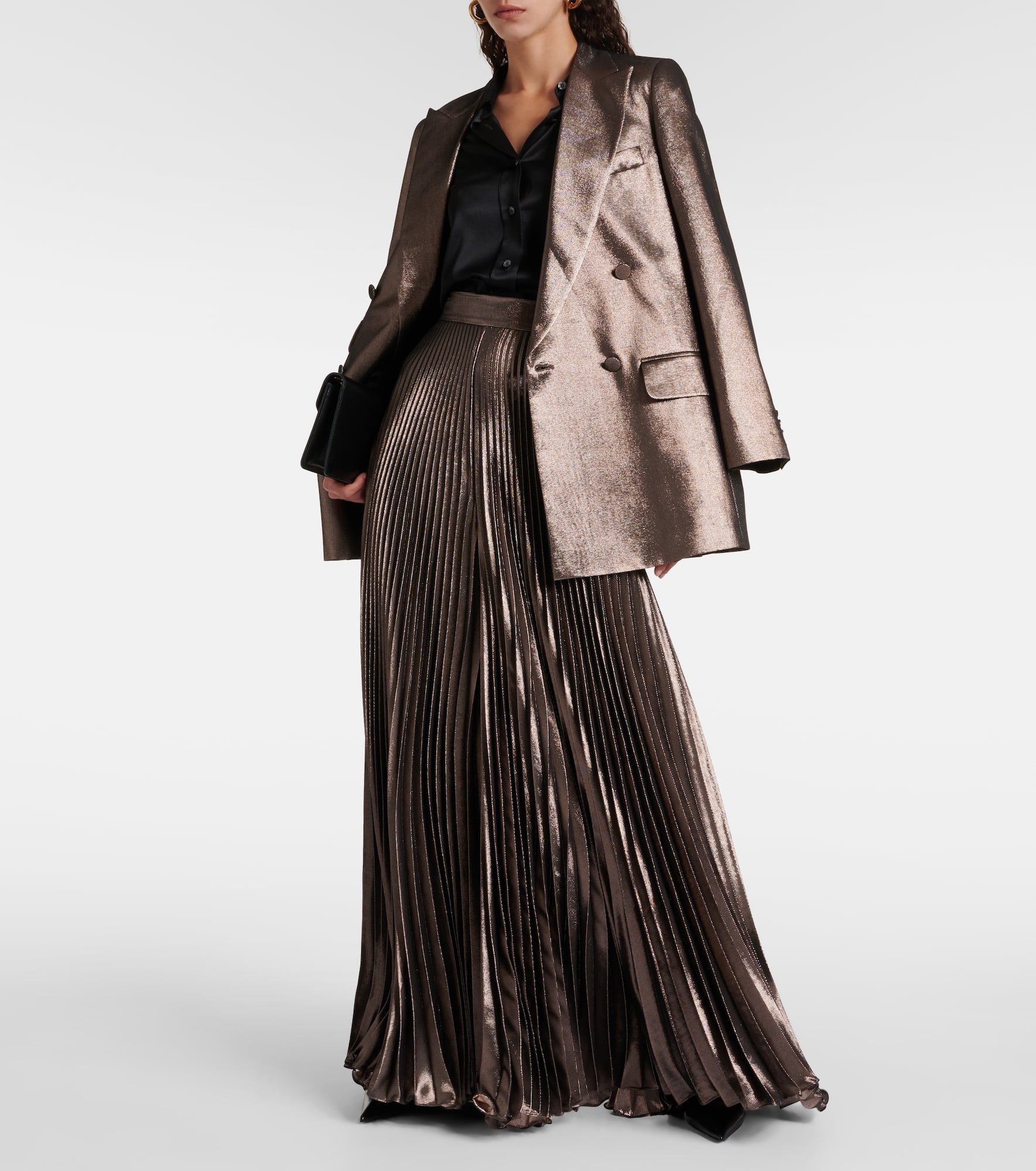 Edro silk-blend lamé blazer - 2