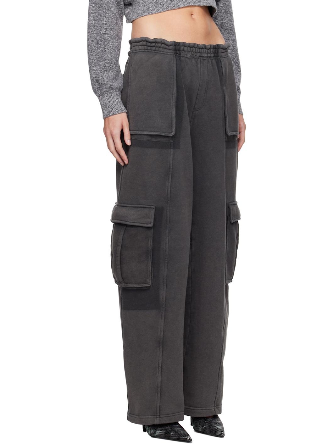 Gray Oversized Cargo Sweatpants - 2