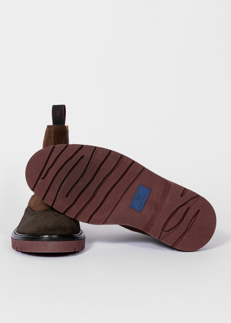 Paul Smith Brown Suede 'Barnaby' Boots outlook