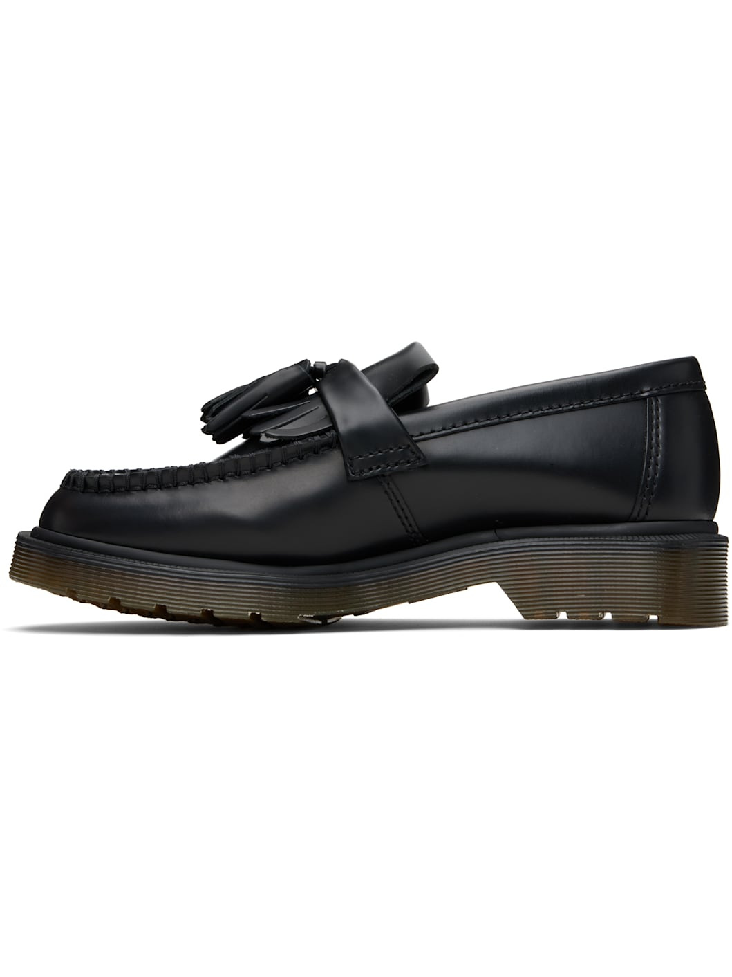 Black Adrian Smooth Leather Tassel Loafers - 3