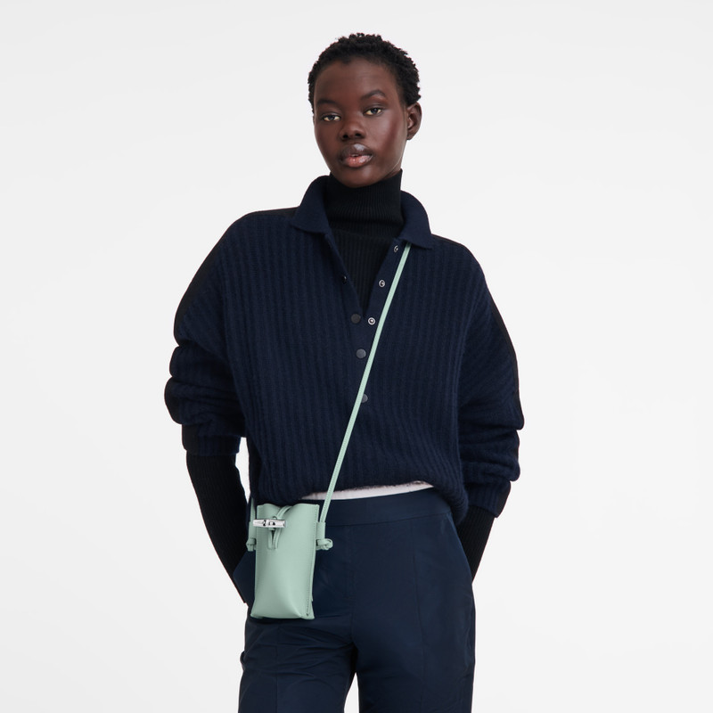 Longchamp Le Roseau Phone case Celadon - Leather outlook