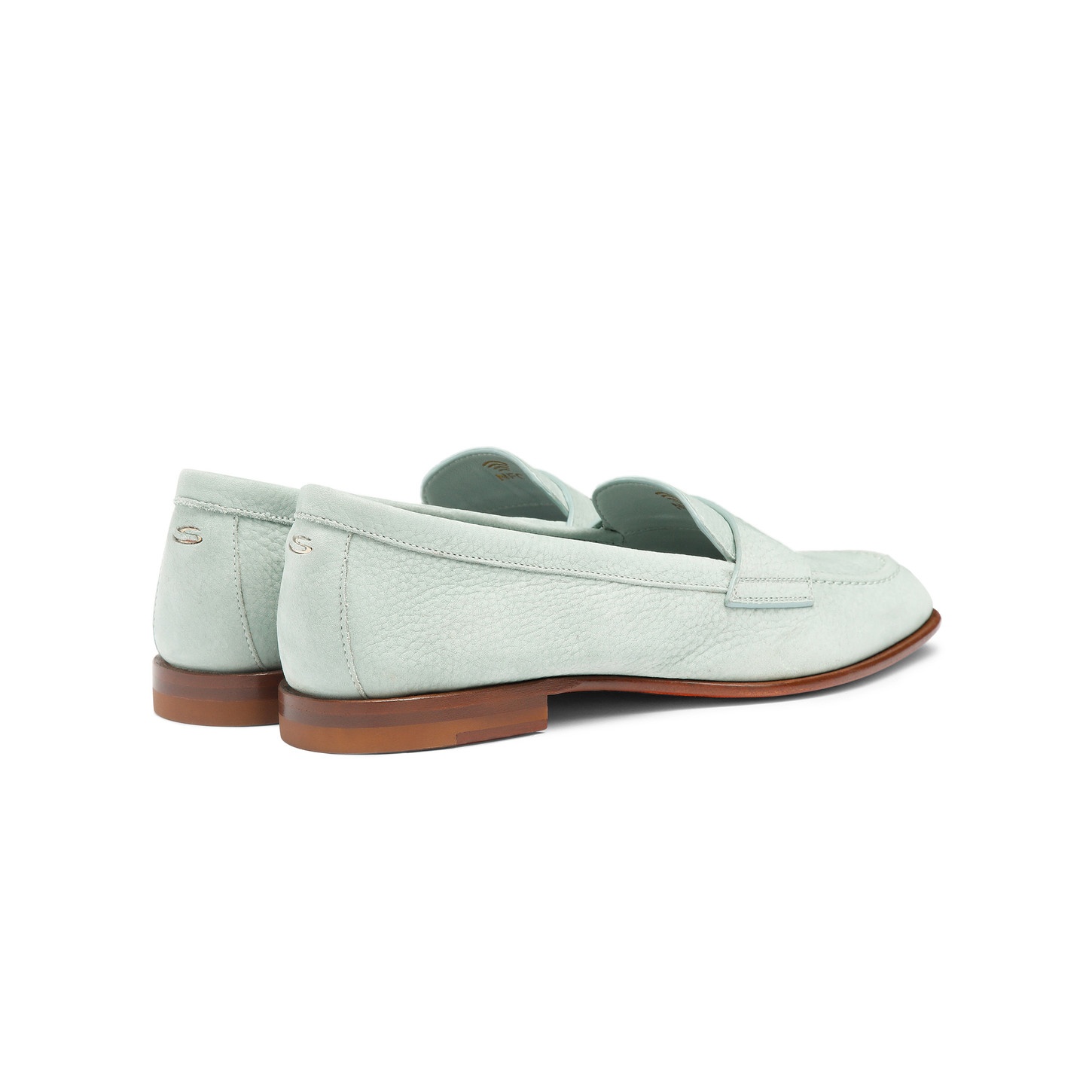 Women's light blue nubuck penny loafer - 4