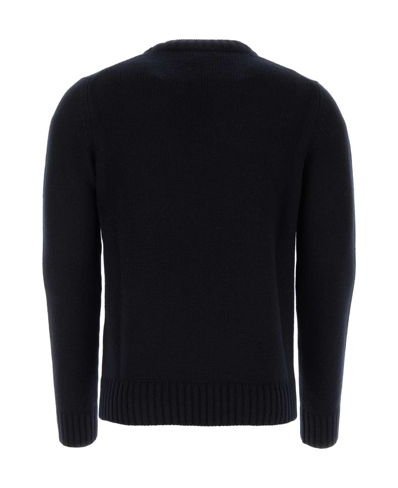 Midnight Blue Wool Blend Sweater - 2