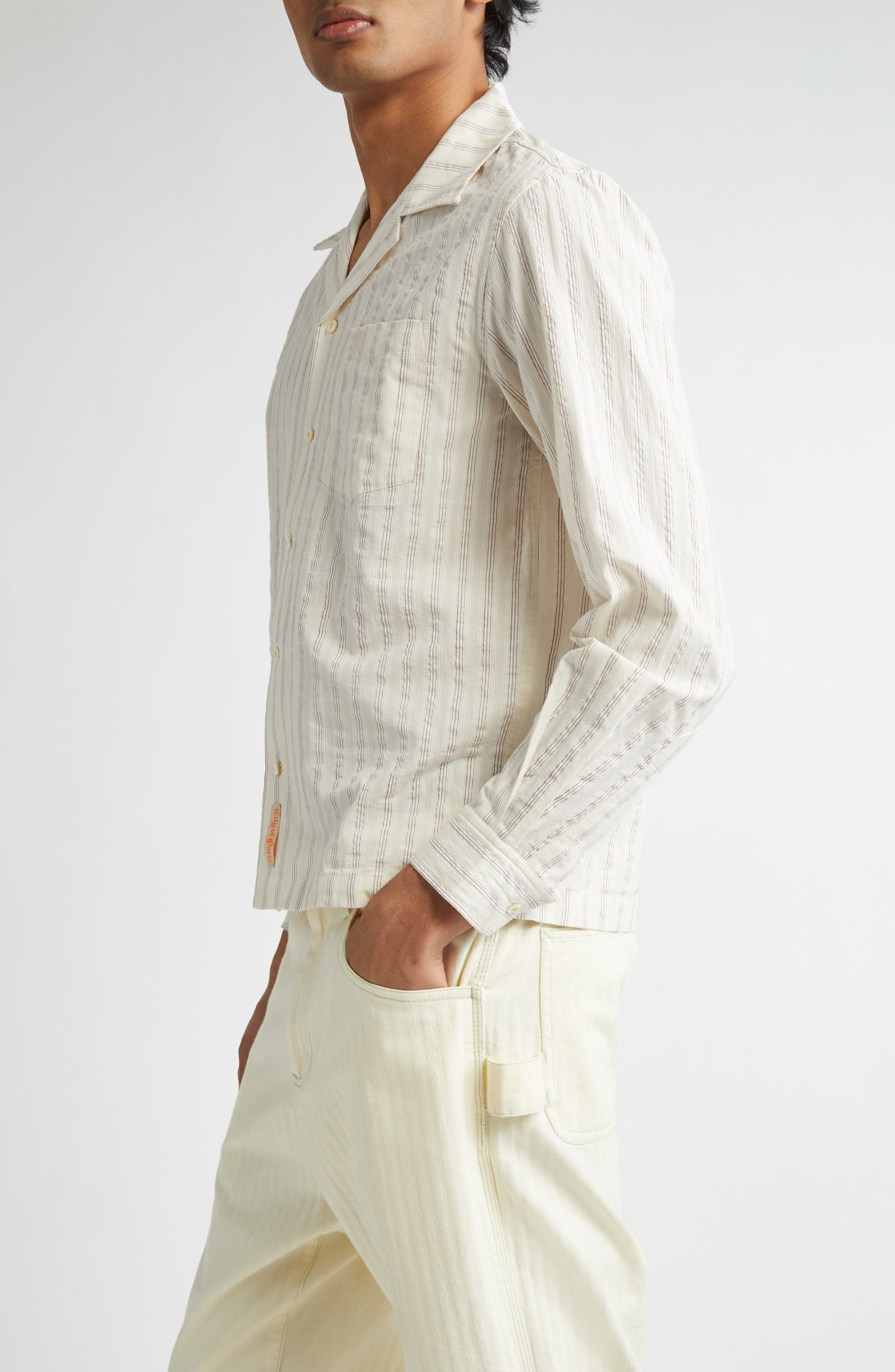 Bode Lavender Sail Shirt in White/Purple at Nordstrom - 3