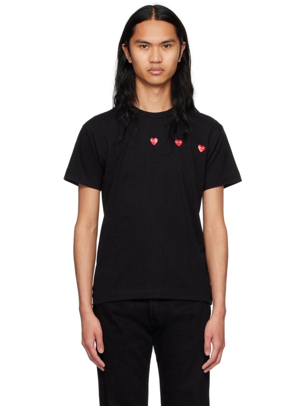 Black Triple Heart T-Shirt - 1