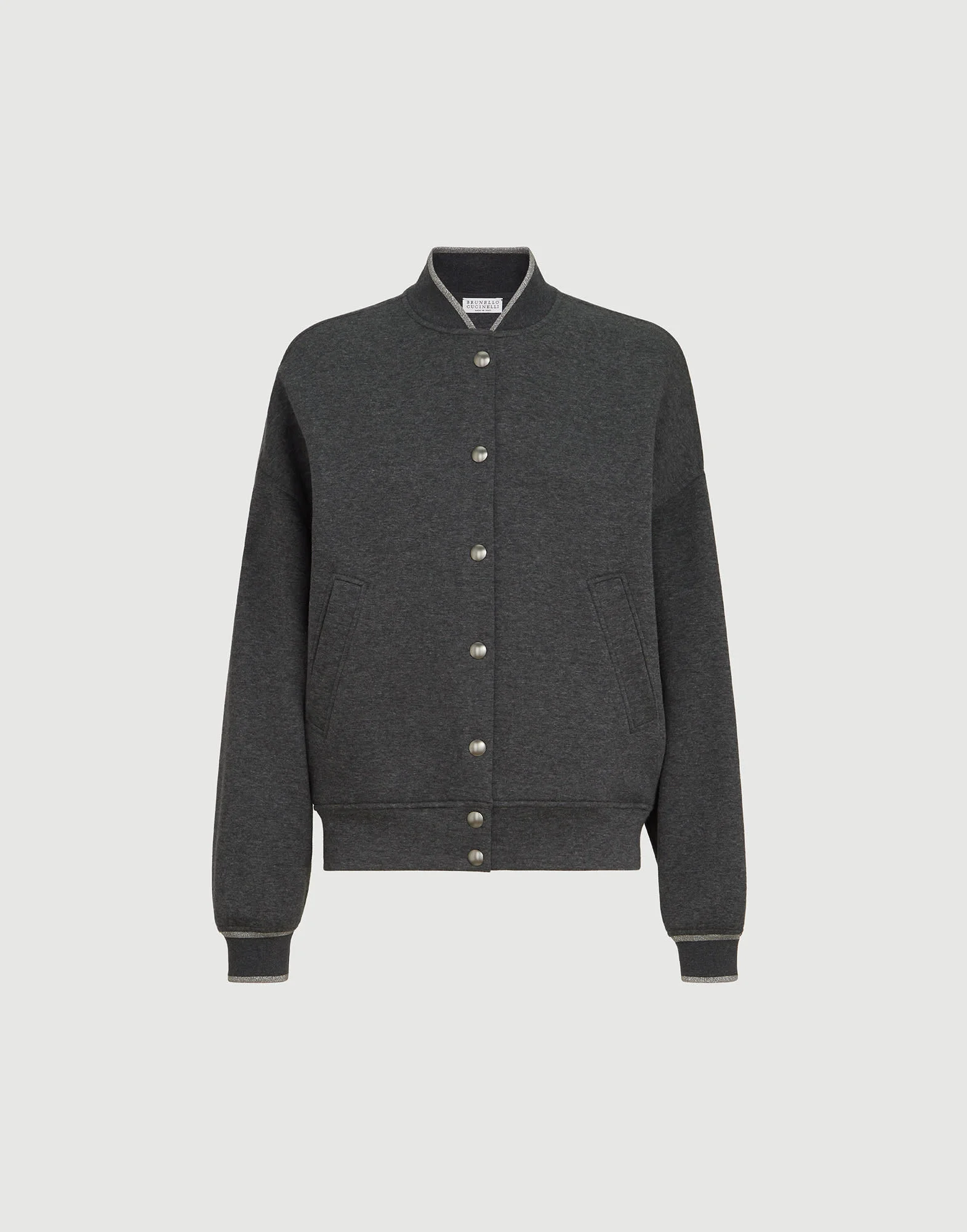 Techno cotton and cashmere interlock bomber jacket - 1
