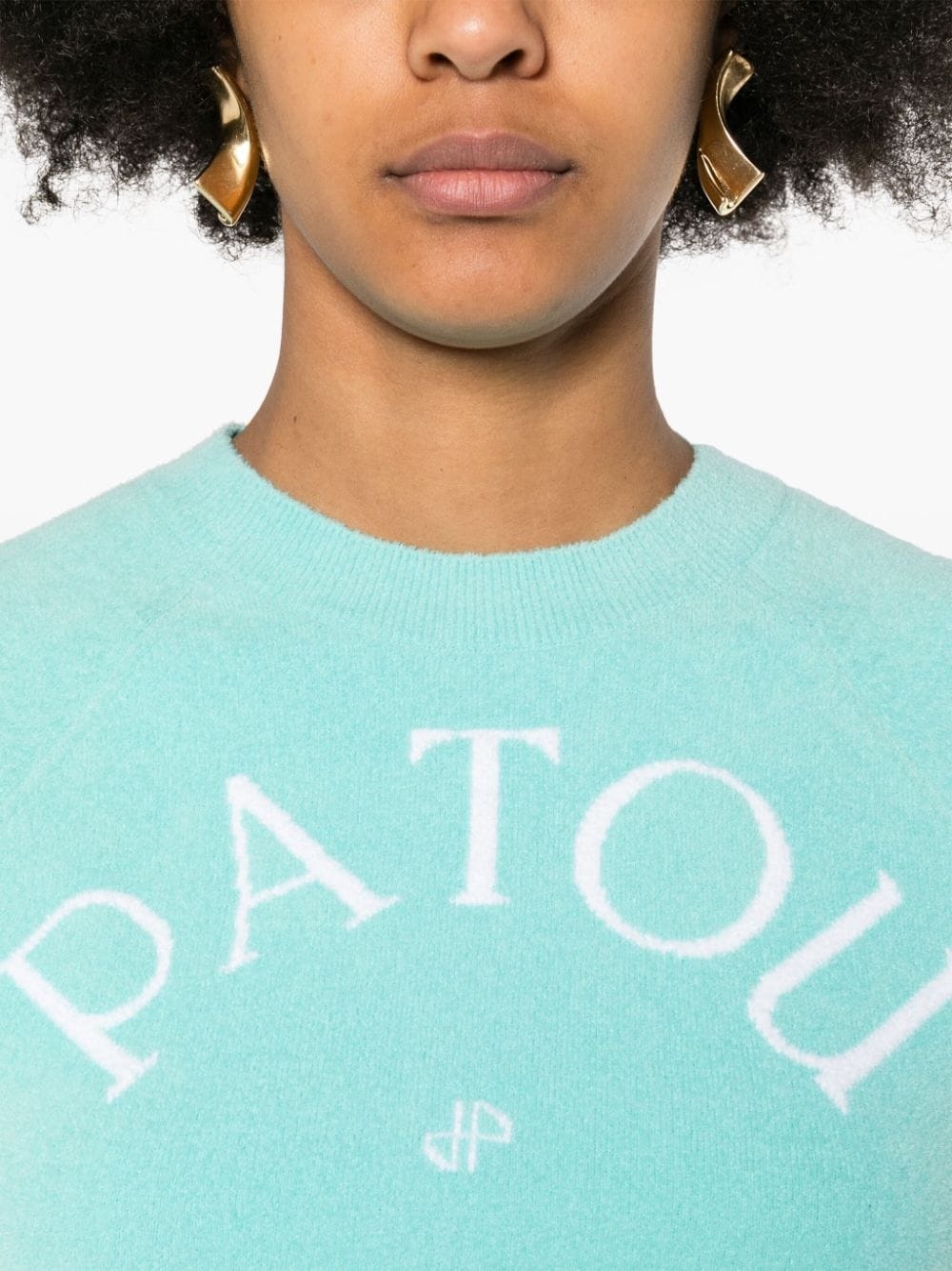 jacquard-logo knitted top - 5