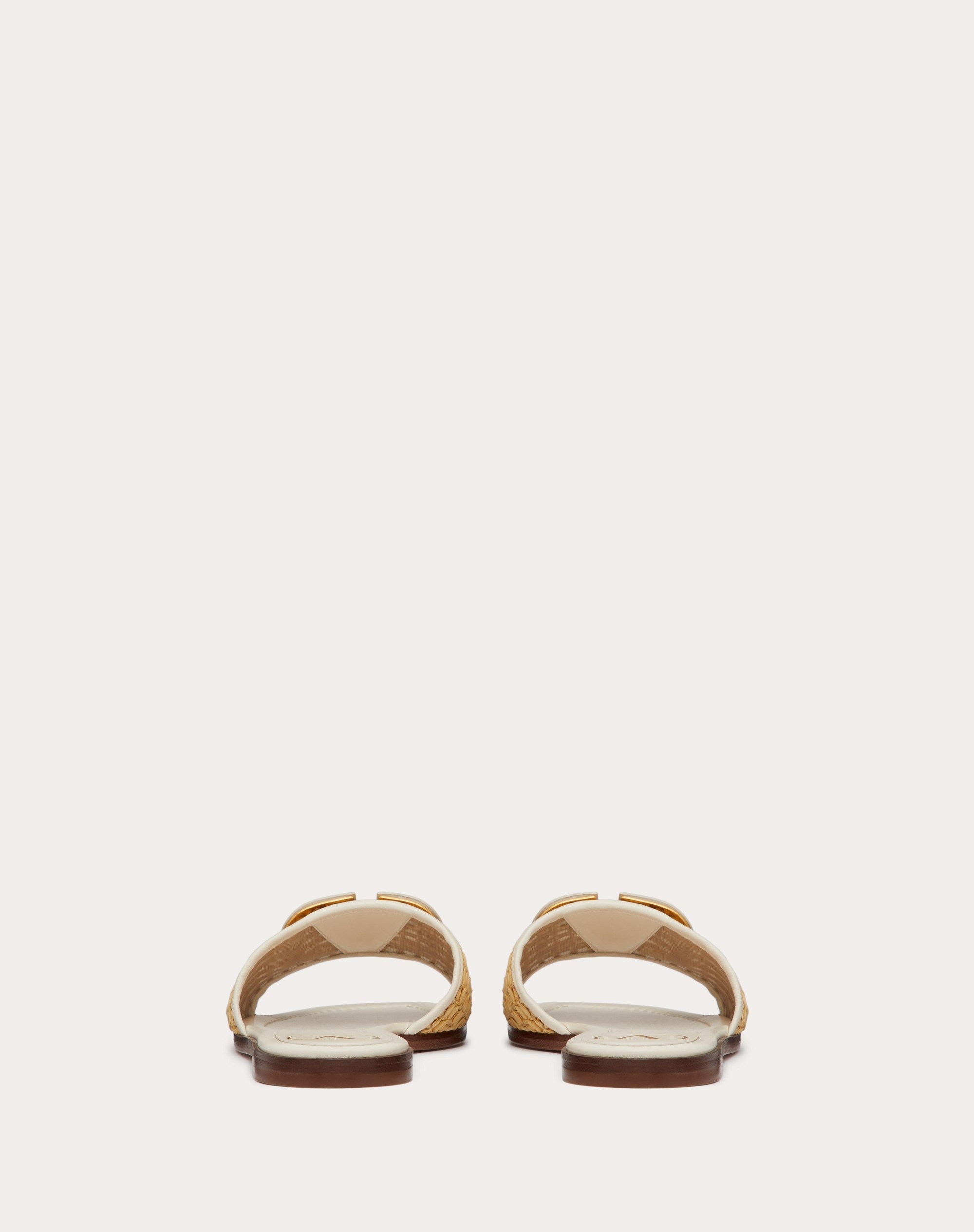 VLOGO SIGNATURE WOVEN RAFFIA SLIDE SANDAL 80MM - 3