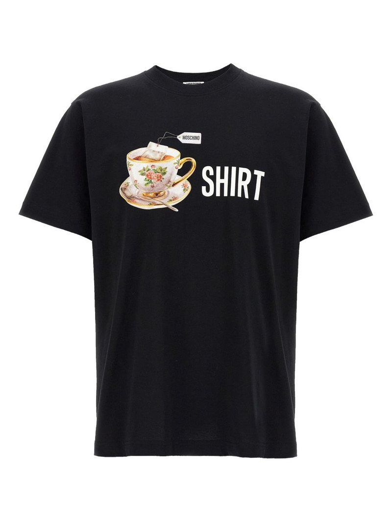 teacup-print crew-neck T-shirt 1
